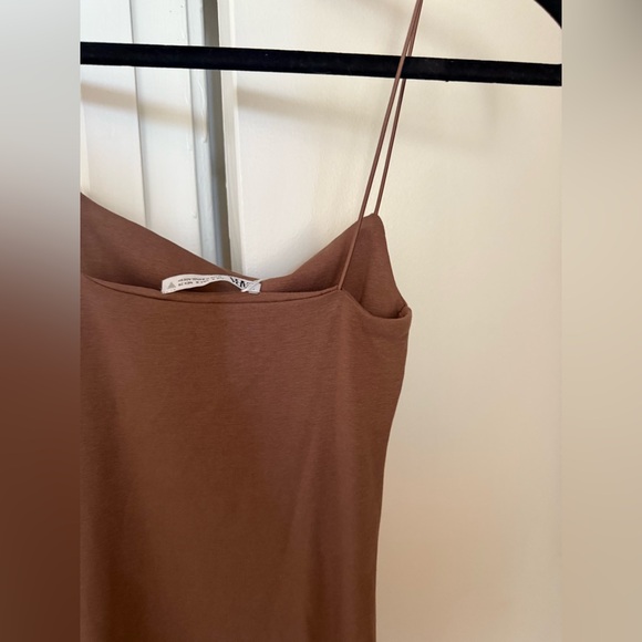 Zara Brown Mini Slip Dress - Picture 7 of 7